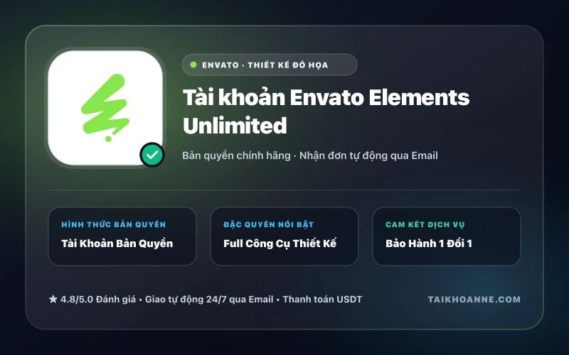 Tài khoản Envato Elements Unlimited