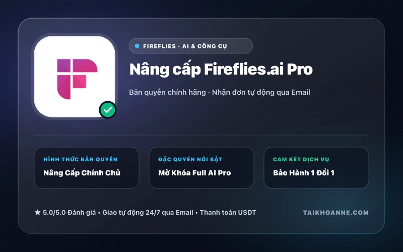 Nâng cấp Fireflies.ai Pro