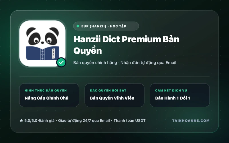 Hanzii Dict Premium Bản Quyền