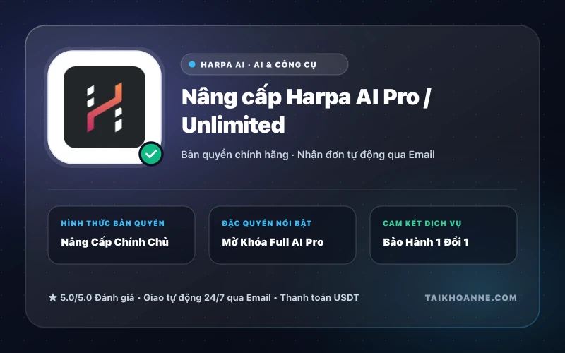 Nâng cấp Harpa AI Pro / Unlimited