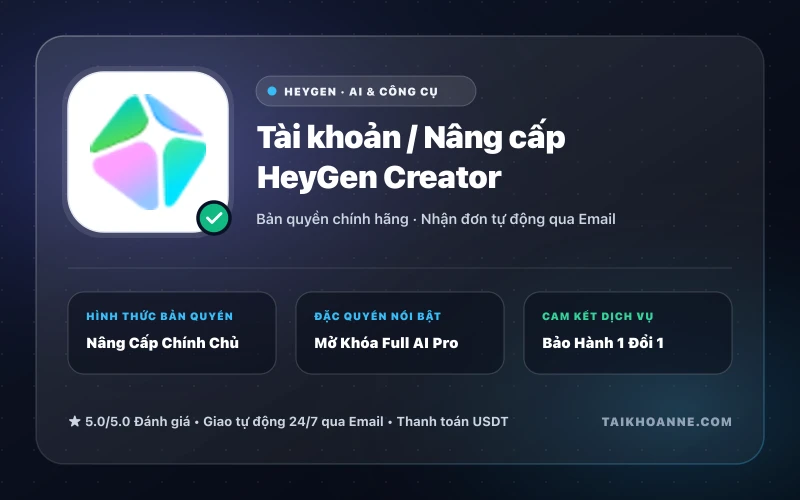 Tài khoản / Nâng cấp HeyGen Creator