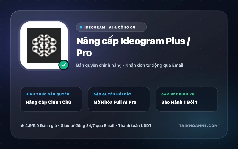 Nâng cấp Ideogram Plus / Pro