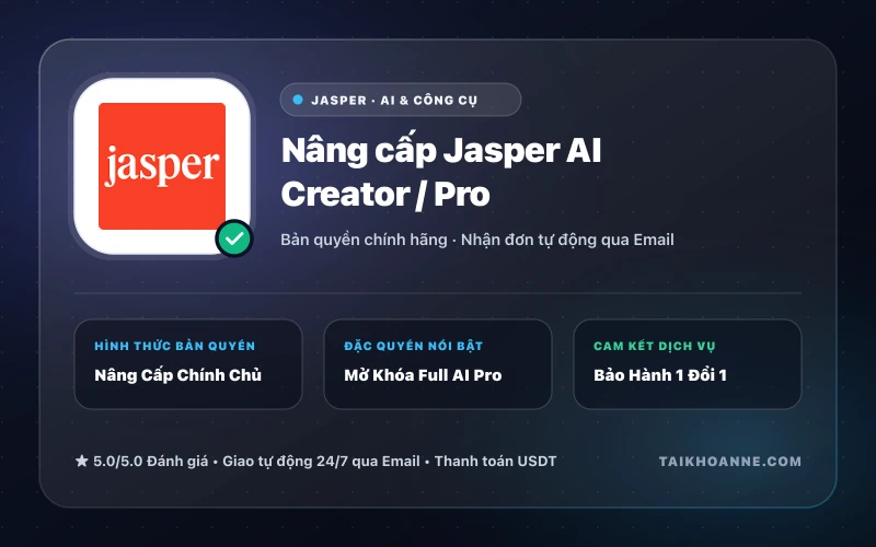 Nâng cấp Jasper AI Creator / Pro
