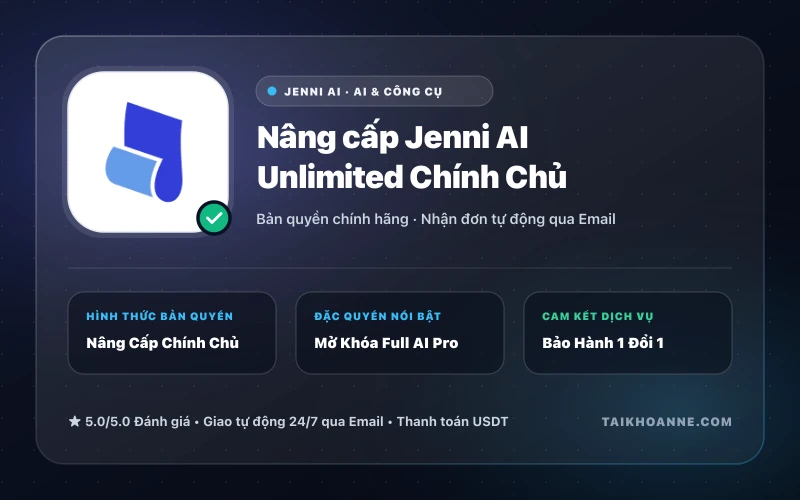 Nâng cấp Jenni AI Unlimited Chính Chủ