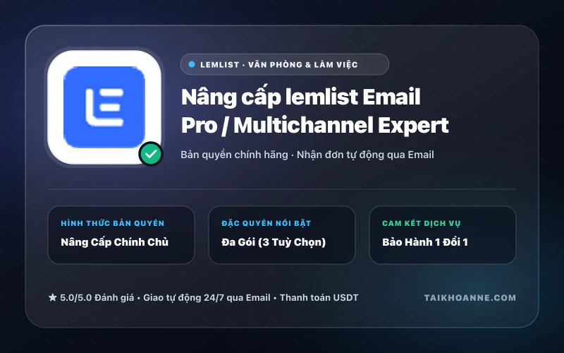 Nâng cấp lemlist Email Pro / Multichannel Expert