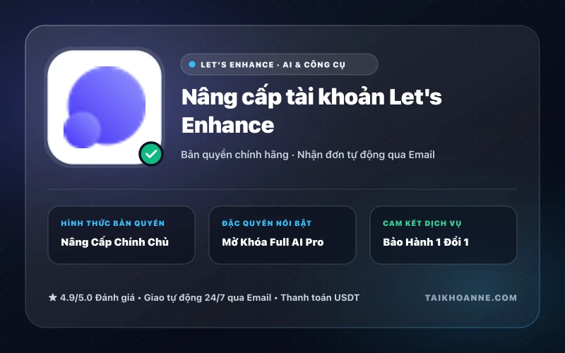 Nâng cấp tài khoản Let's Enhance