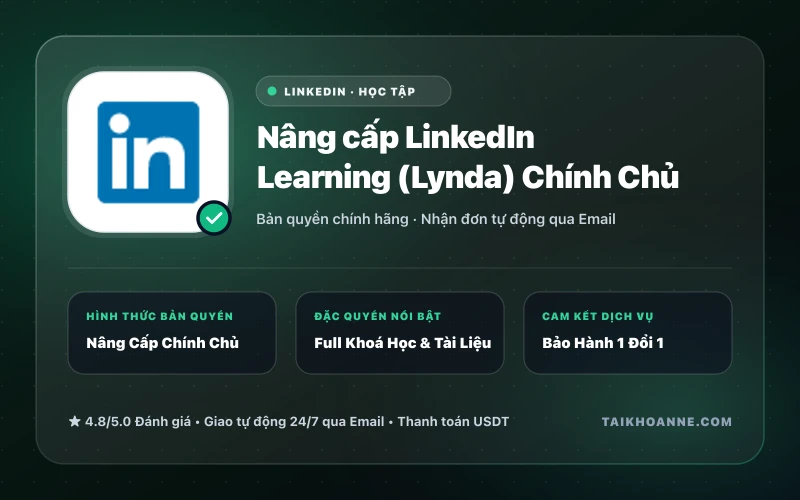 Nâng cấp LinkedIn Learning (Lynda) Chính Chủ