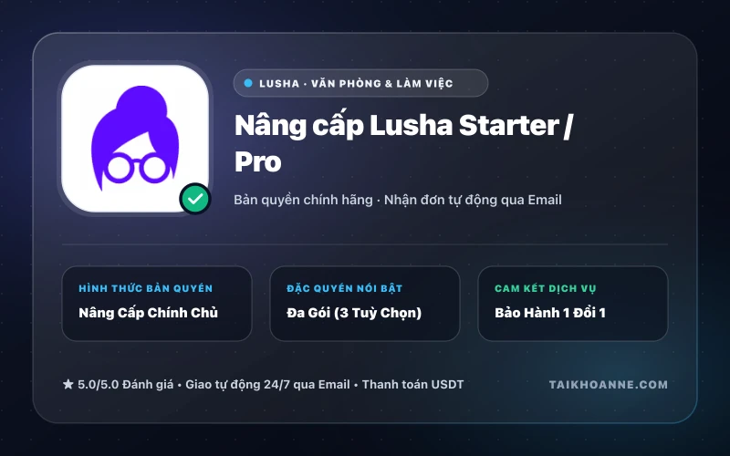 Nâng cấp Lusha Starter / Pro