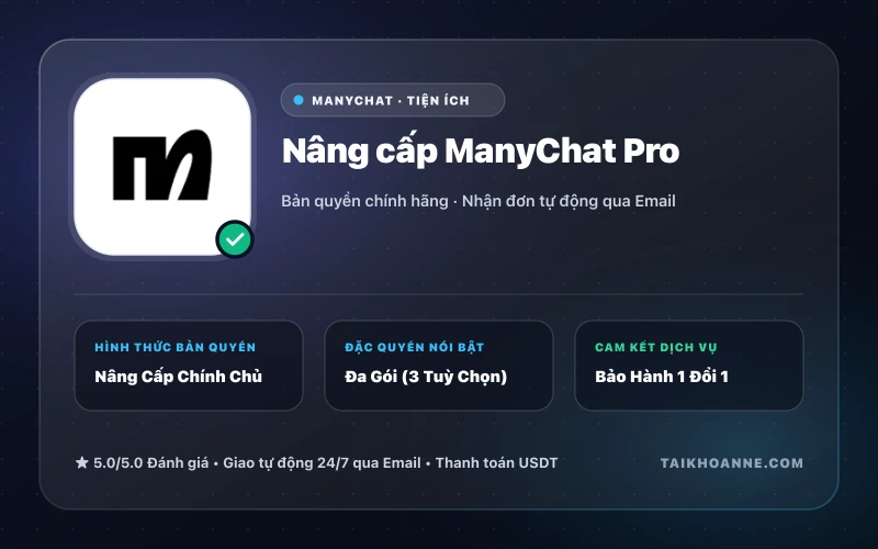 Nâng cấp ManyChat Pro