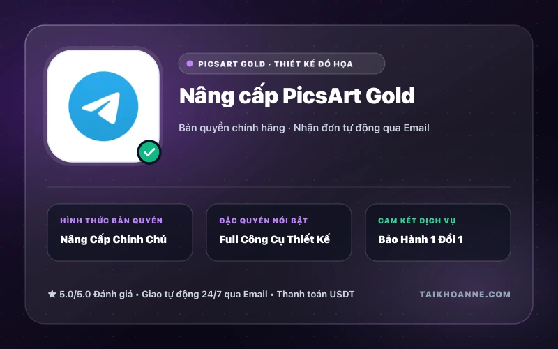 Nâng cấp PicsArt Gold