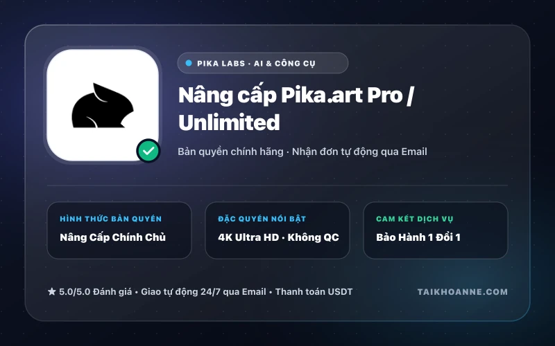 Nâng cấp Pika.art Pro / Unlimited