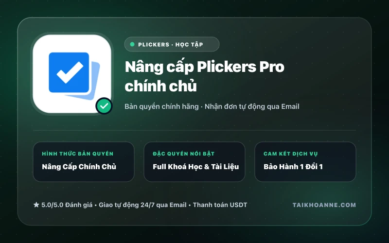 Nâng cấp Plickers Pro chính chủ