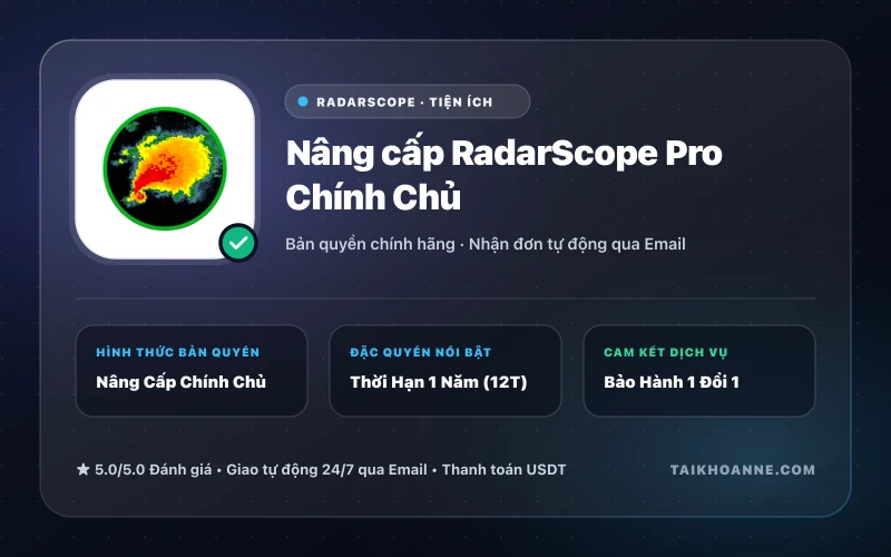 Nâng cấp RadarScope Pro Chính Chủ