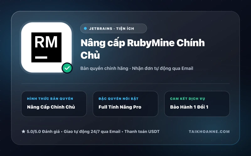 Nâng cấp RubyMine Chính Chủ