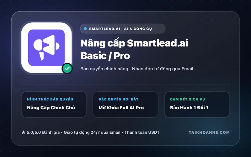 Nâng cấp Smartlead.ai Basic / Pro