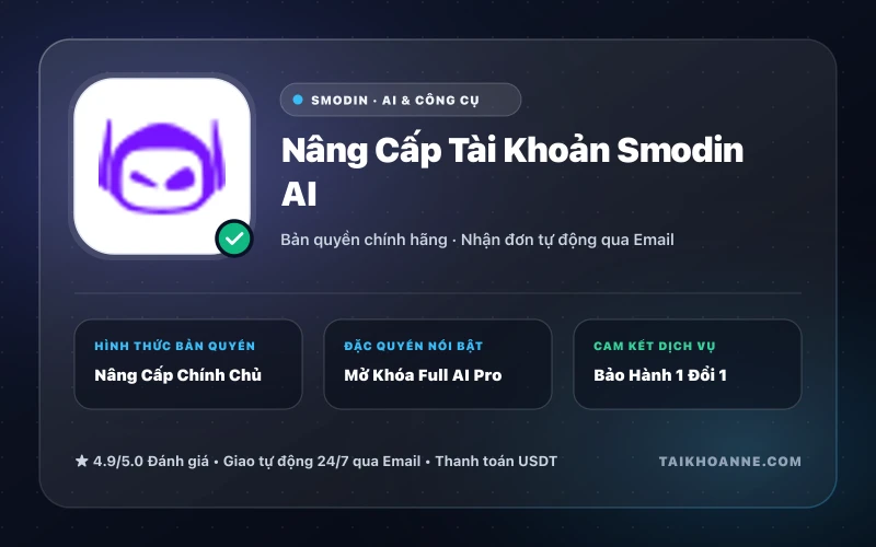 Nâng Cấp Tài Khoản Smodin AI