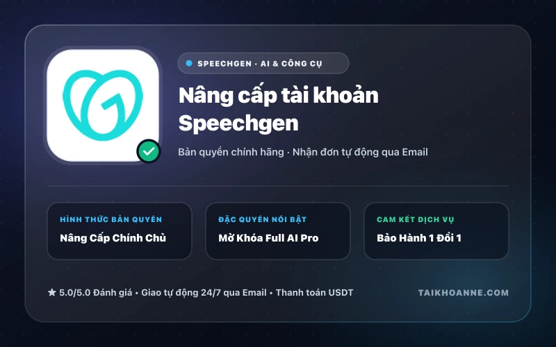 Nâng cấp tài khoản Speechgen