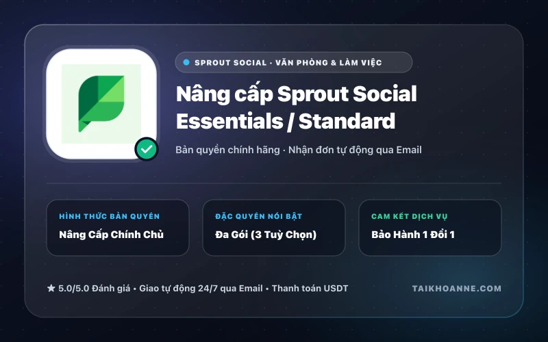 Nâng cấp Sprout Social Essentials / Standard