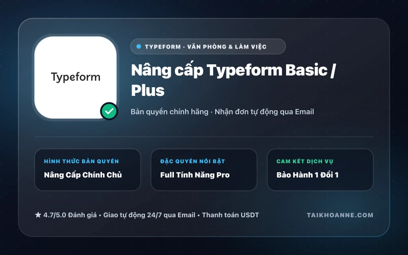 Nâng cấp Typeform Basic / Plus