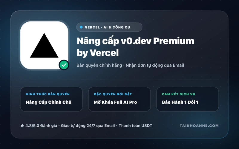 Nâng cấp v0.dev Premium by Vercel