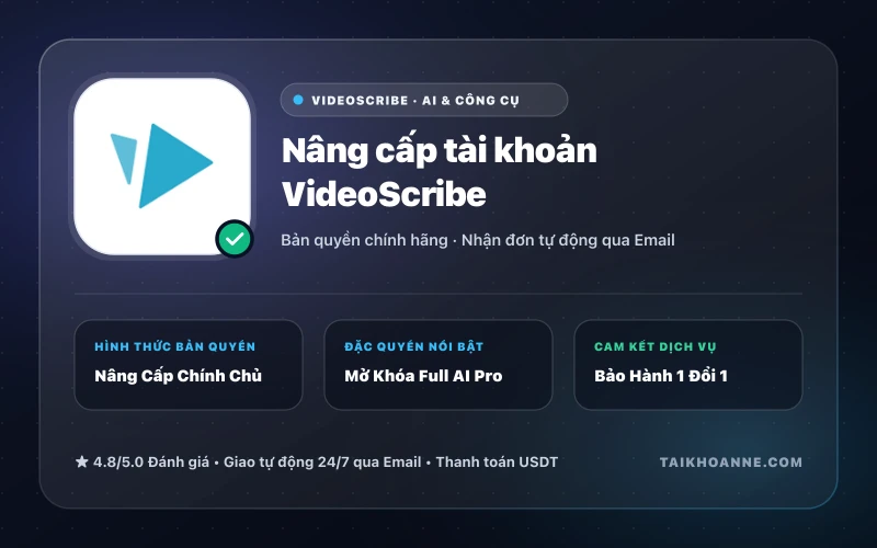 Nâng cấp tài khoản VideoScribe