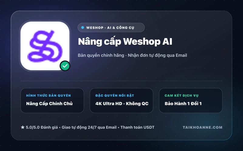 Nâng cấp Weshop AI