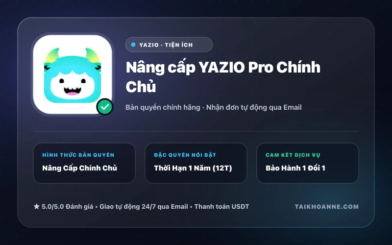 Nâng cấp YAZIO Pro Chính Chủ