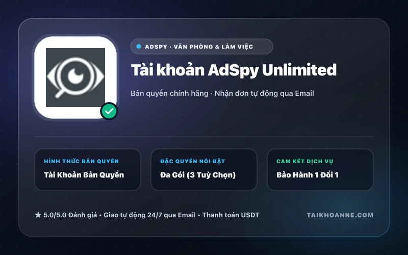 Tài khoản AdSpy Unlimited