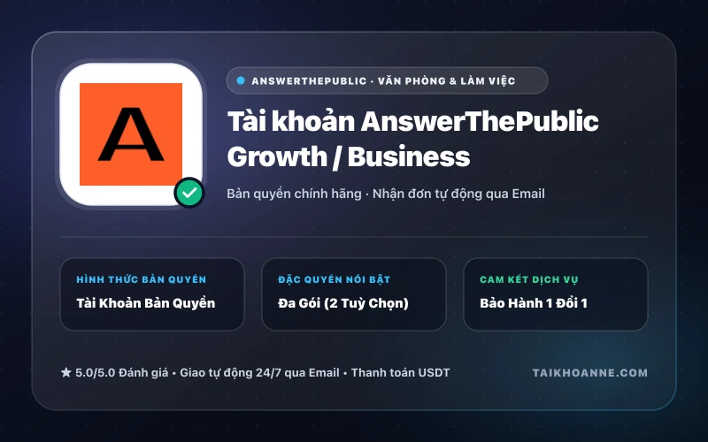 Tài khoản AnswerThePublic Growth / Business