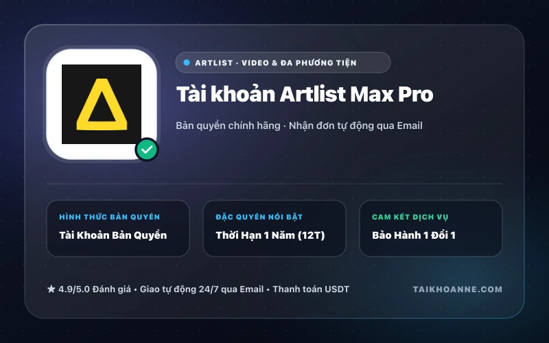 Tài khoản Artlist Max Pro