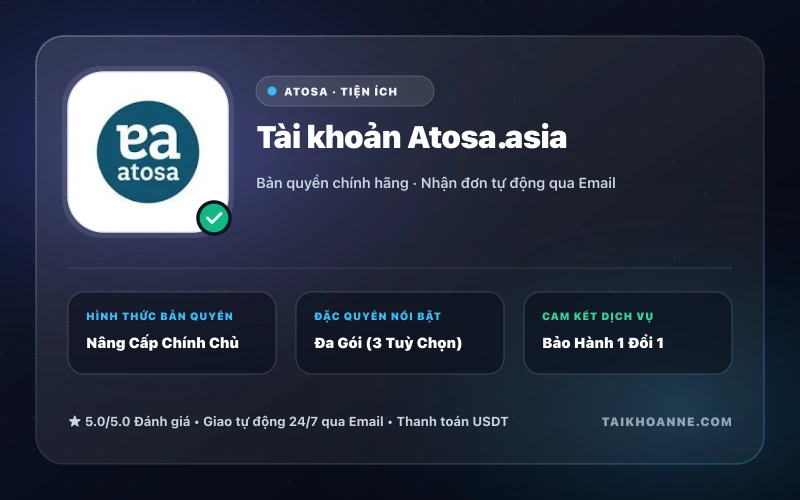 Tài khoản Atosa.asia