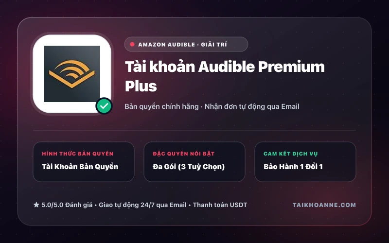 Tài khoản Audible Premium Plus