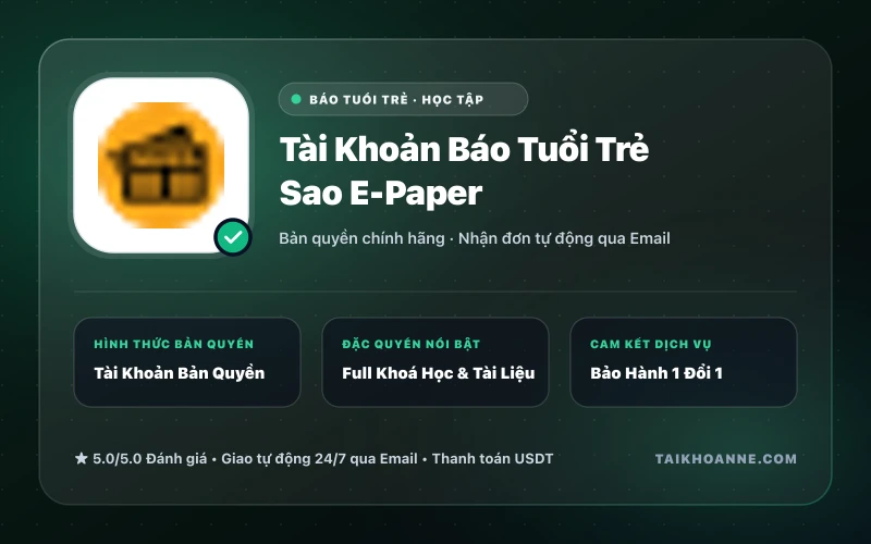 Tài Khoản Báo Tuổi Trẻ Sao E-Paper