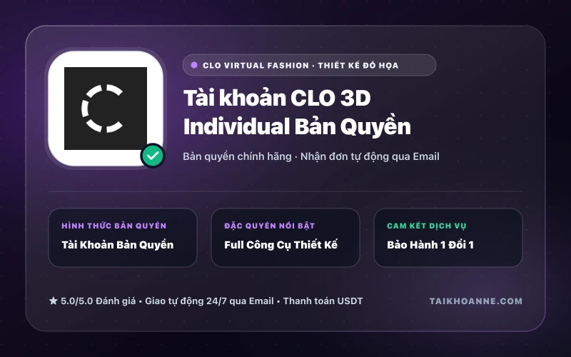 Tài khoản CLO 3D Individual Bản Quyền