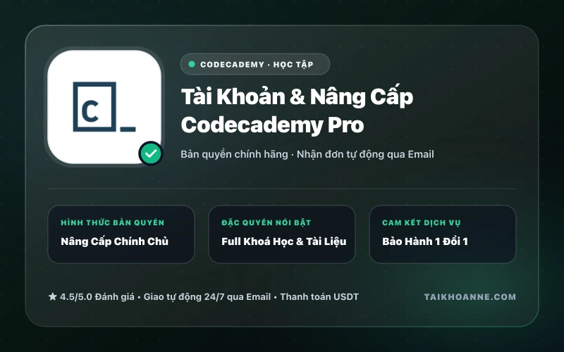Tài Khoản & Nâng Cấp Codecademy Pro