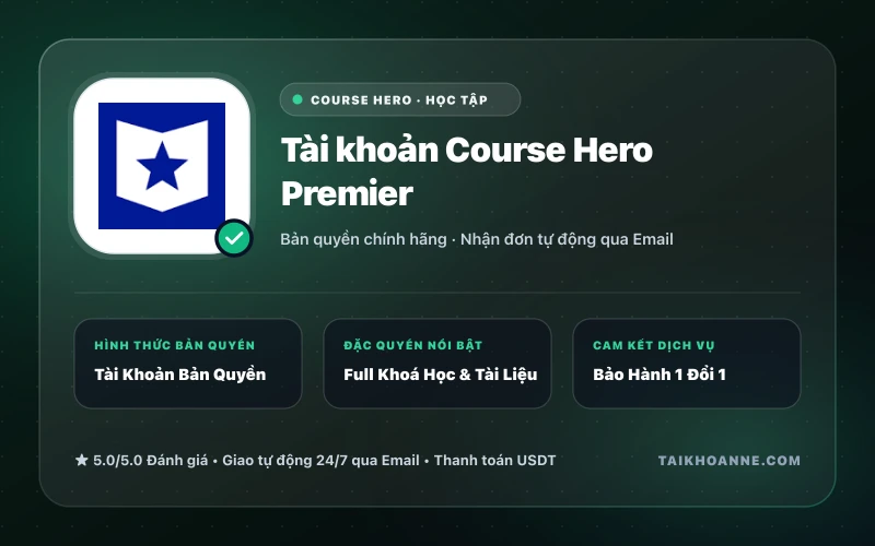 Tài khoản Course Hero Premier
