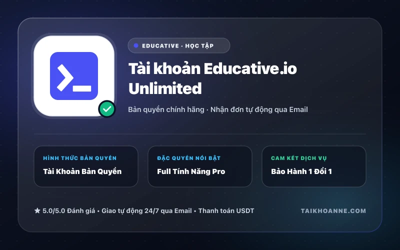 Tài khoản Educative.io Unlimited