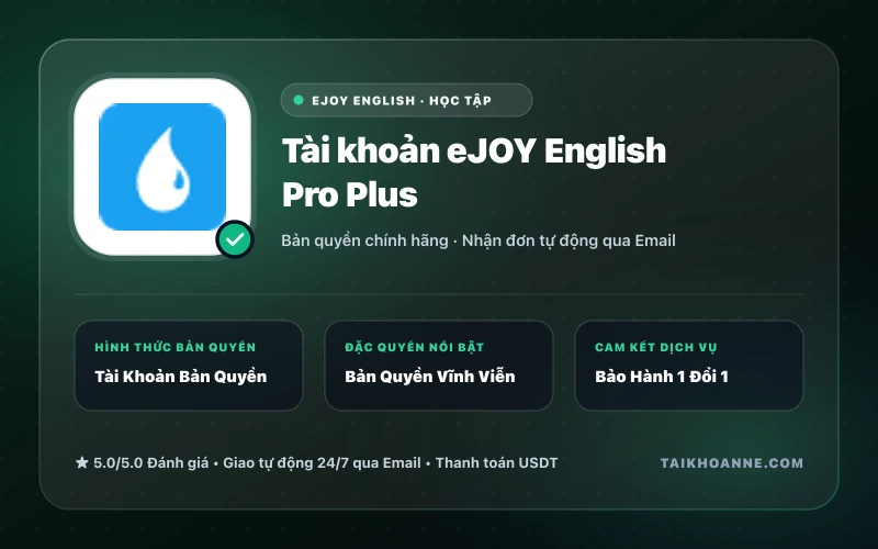 Tài khoản eJOY English Pro Plus