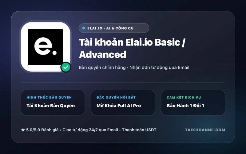 Tài khoản Elai.io Basic / Advanced