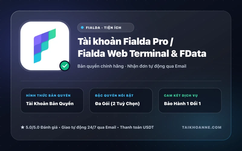 Tài khoản Fialda Pro / Fialda Web Terminal & FData