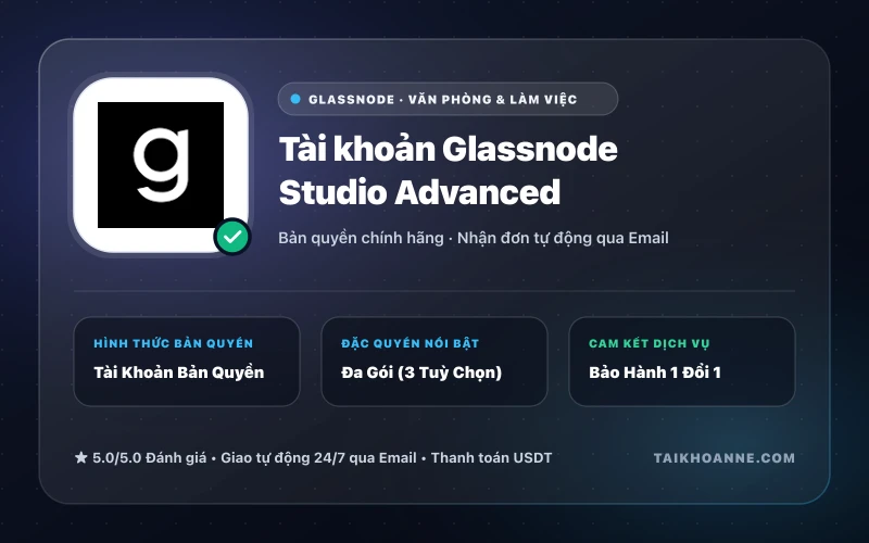 Tài khoản Glassnode Studio Advanced
