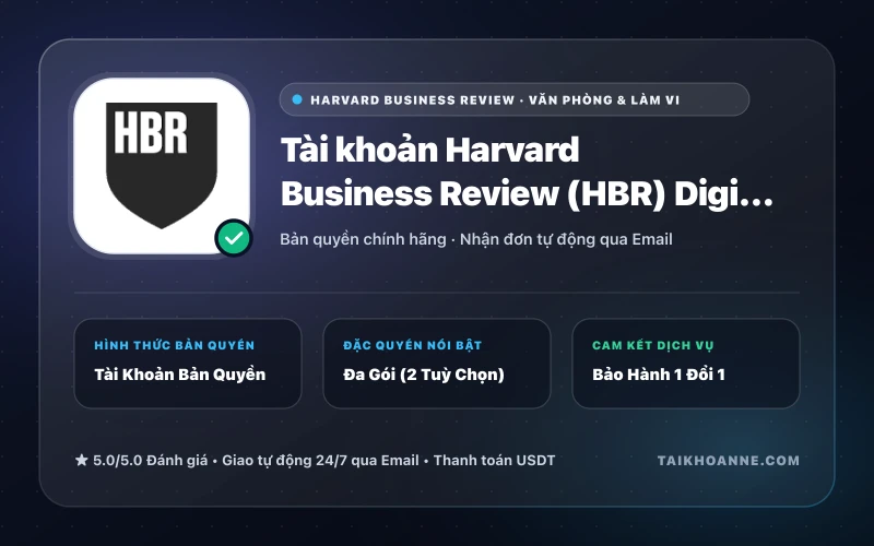 Tài khoản Harvard Business Review (HBR) Digital / Unlimited