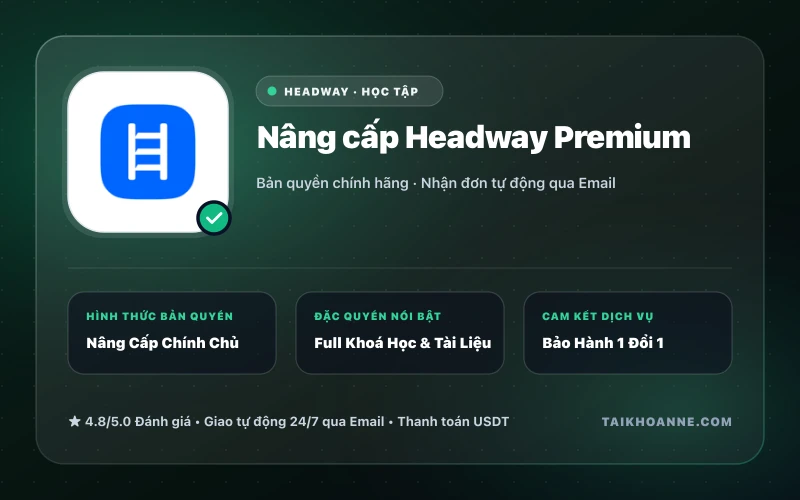Nâng cấp Headway Premium