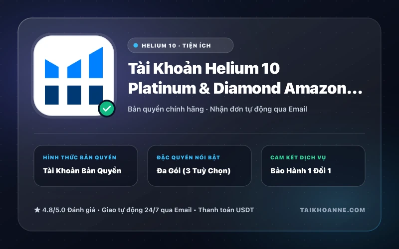 Tài Khoản Helium 10 Platinum & Diamond Amazon FBA