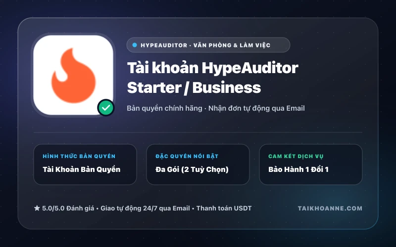 Tài khoản HypeAuditor Starter / Business