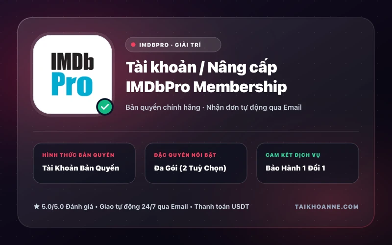 Tài khoản / Nâng cấp IMDbPro Membership