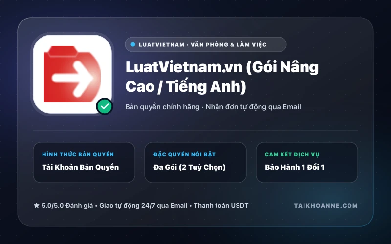 LuatVietnam.vn (Gói Nâng Cao / Tiếng Anh)
