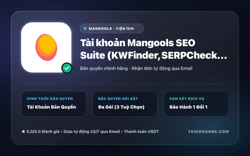 Tài khoản Mangools SEO Suite (KWFinder, SERPChecker, LinkMiner)