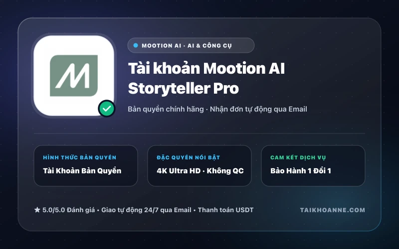 Tài khoản Mootion AI Storyteller Pro