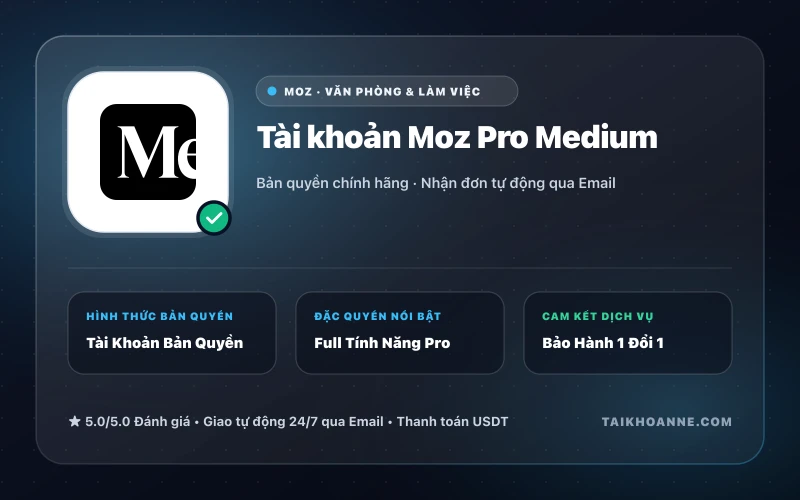 Tài khoản Moz Pro Medium